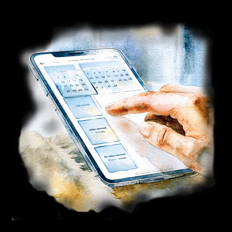 Booking a home visit online on a phone
